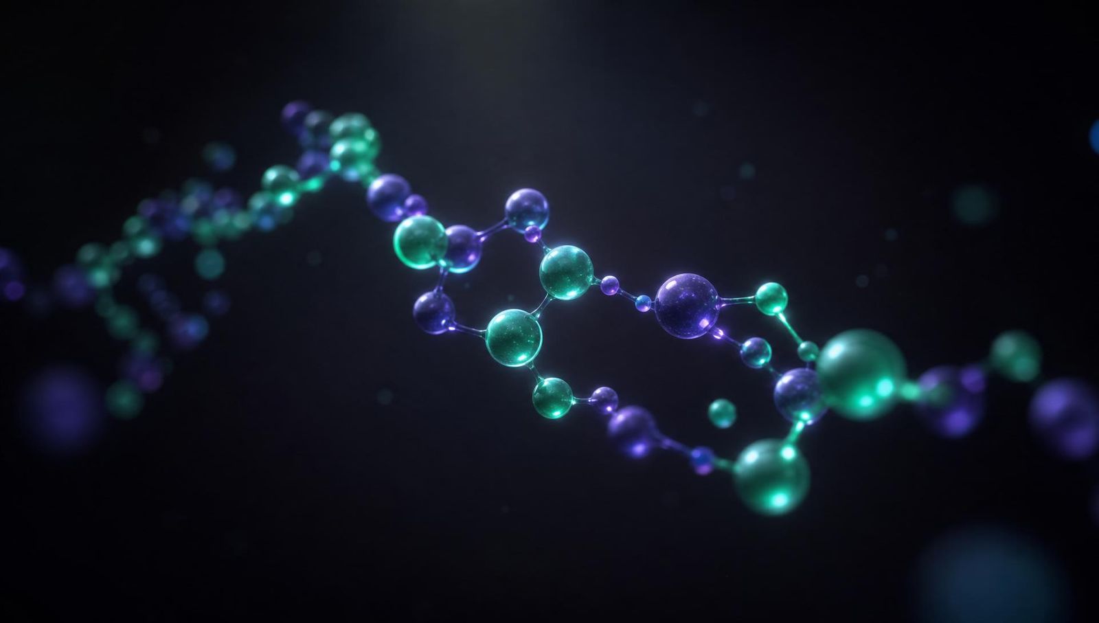 Abstract rendering of a triple-agonist GLP-1 peptide molecule